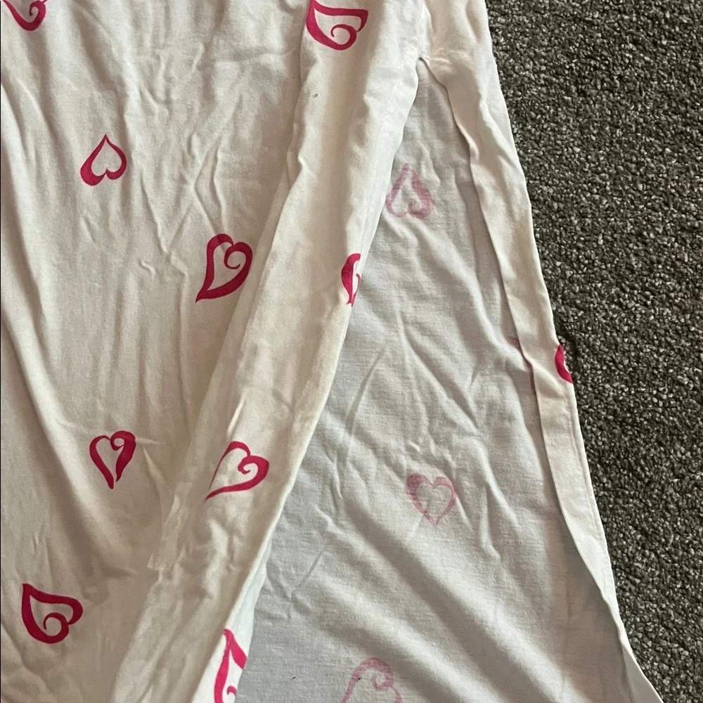Victoria's Secret White and Pink Heart Gown with slit on one side - Picture 2 of 3